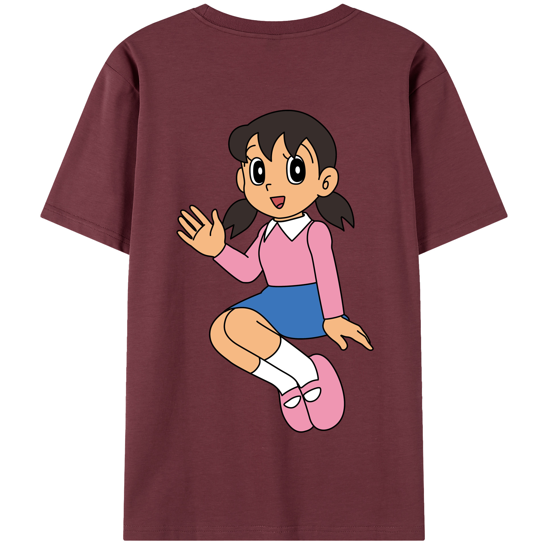 （画像用） ドラえもん みなもと しずか Doraemon Shizuka Minamoto 綿100％半袖Tシャツ（背面プリント）